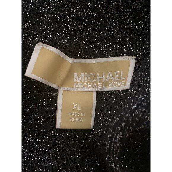 MICHAEL Michael Kors Black Silver Metallic Sweater, Mock Neck Women's Size XL - Picture 7 of 9